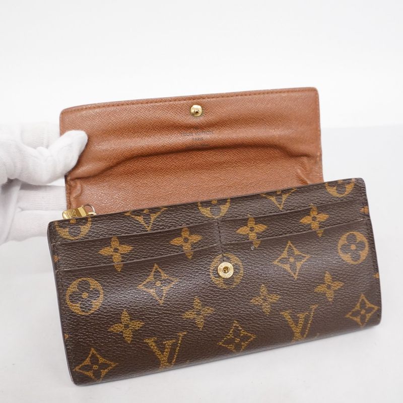 Louis Vuitton Long Wallet Monogram Portefeuille Sarah M61734 Brown Men's