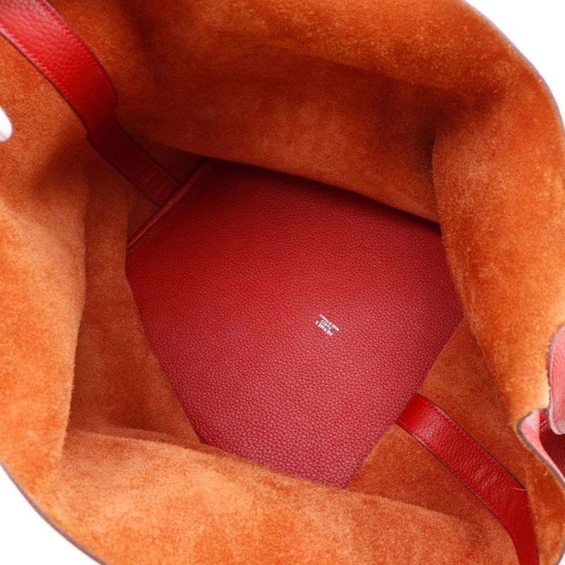 Hermes Picotin TGM Taurillon Clemence Red □I Ladies Tote Bag