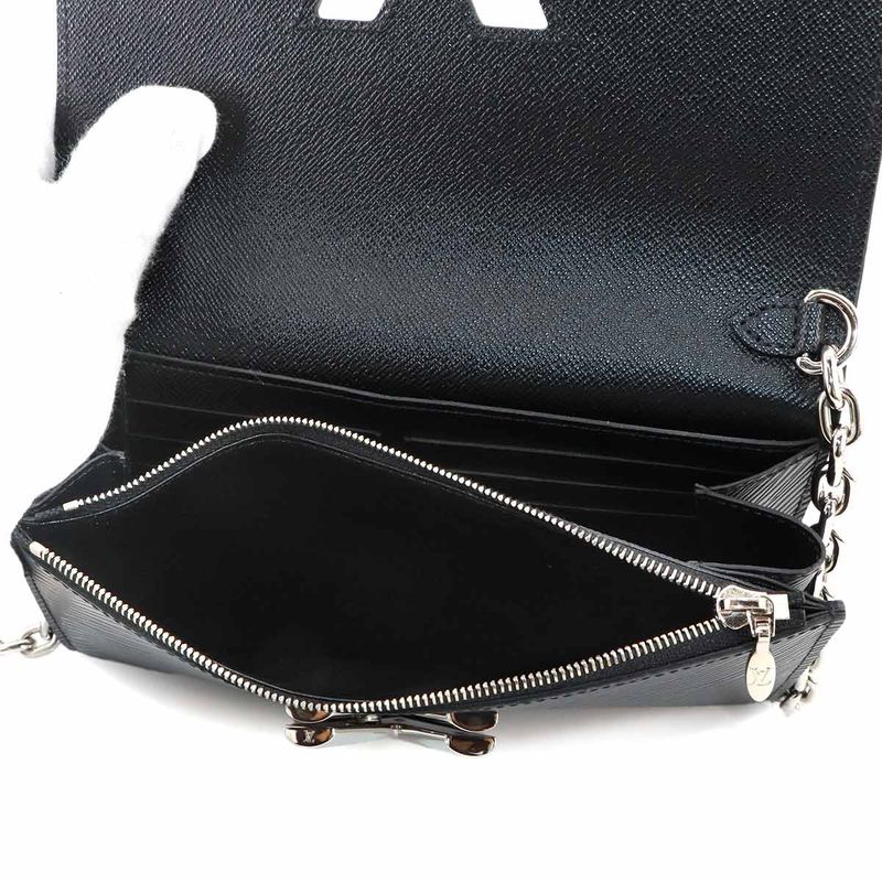 Louis Vuitton LV Stories Epi Portefeuille Twisted Chain Wallet Foldable Long