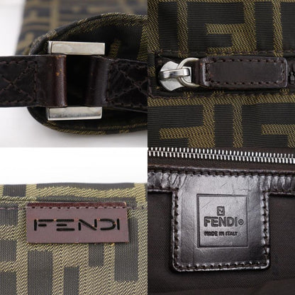 Fendi Zucca Nylon Canvas Brown Unisex Shoulder Bag