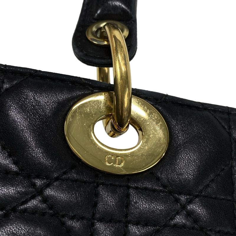 Dior/christian Dior Handbag Lady Dior Large Bag Black Leather