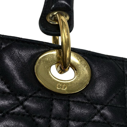 Dior/christian Dior Handbag Lady Dior Large Bag Black Leather