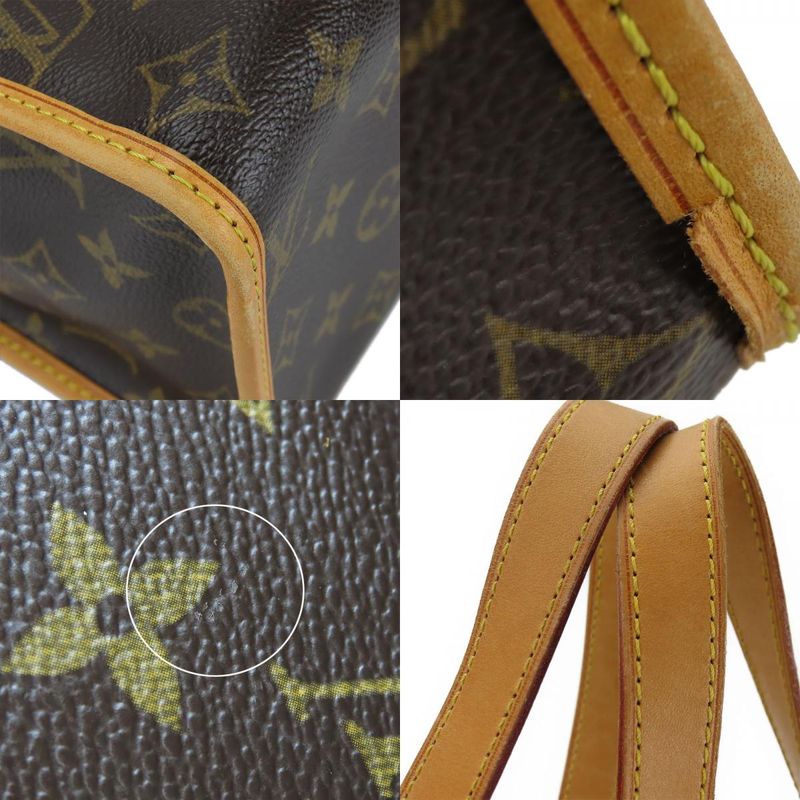 Louis Vuitton Tote Bag Popincourt O M40007 Monogram Nubuck Brown Gold Hardware