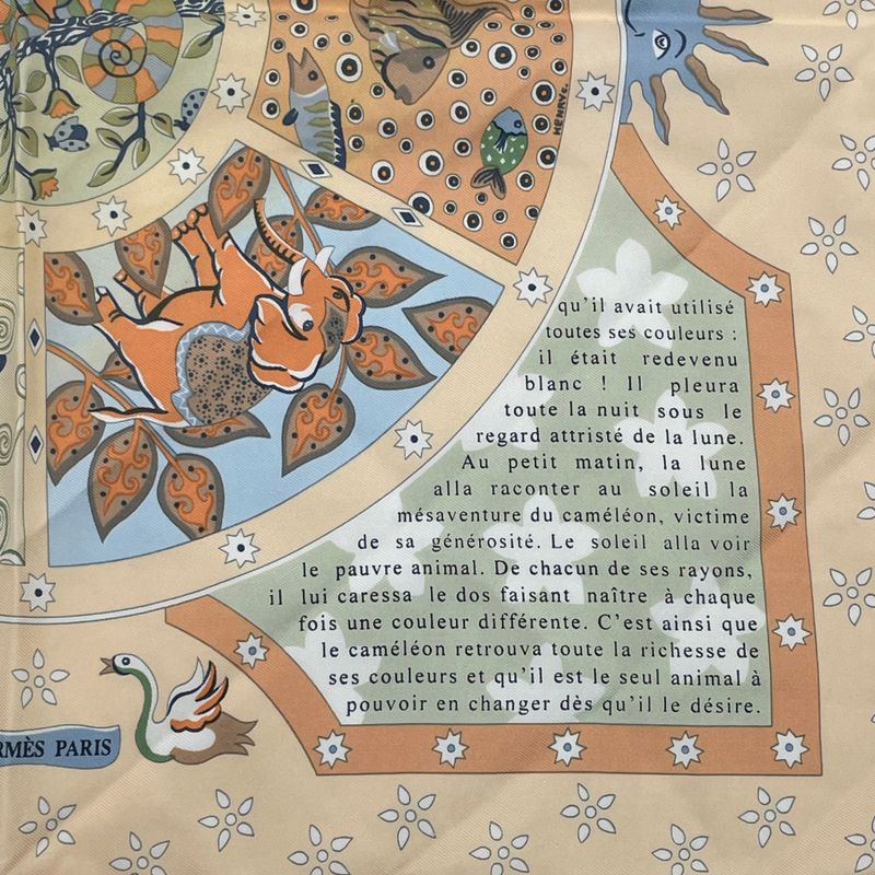 Hermes Le Cameleon Peintre Scarf Silk Multicolor