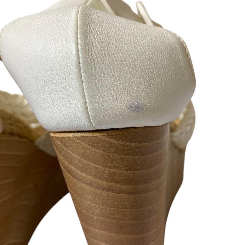 Good Hermes Wedge Sole Mesh Leather Wood Sandals Equivalent to 23.5cm (9.25in)