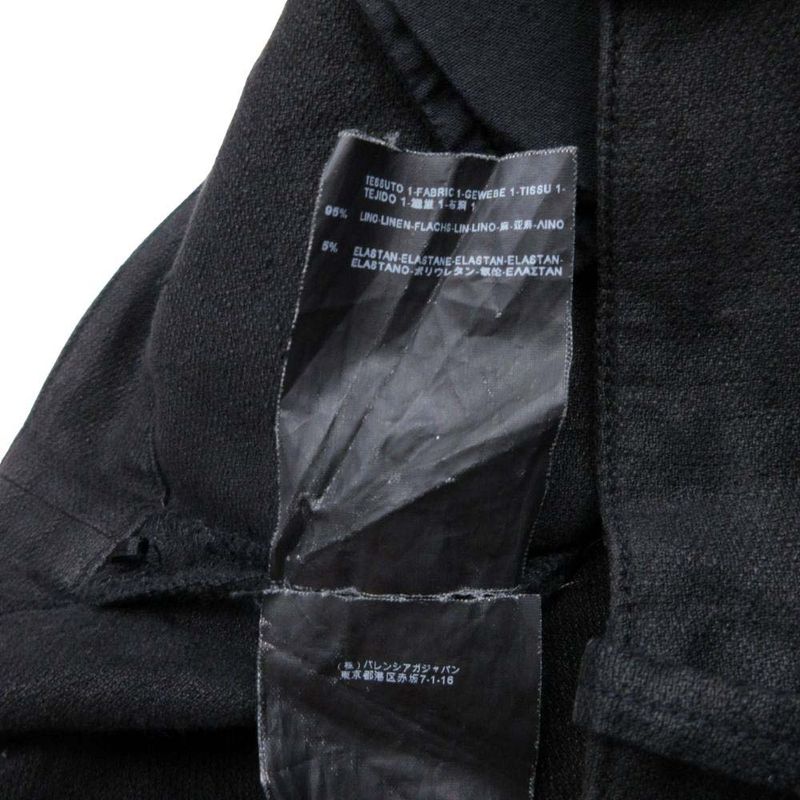 Good Quality Balenciaga Linen Slim Skinny Pants Long Straight Bottoms 36 Black