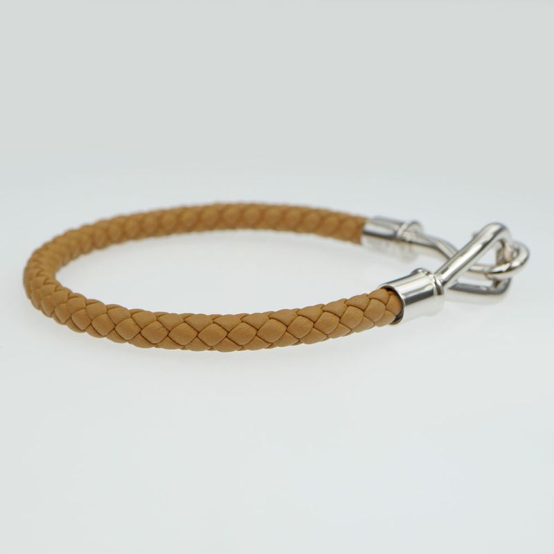 Hermes Jumbo Bracelet Braided Biscuit Silver-hardware Leather Bracelet