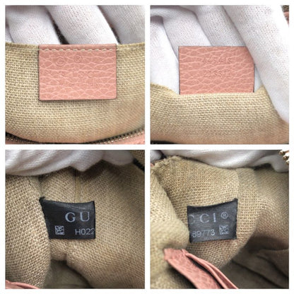 Gucci GG Pattern Pink Beige Brown GG Canvas/leather 449413 Shoulder Bag