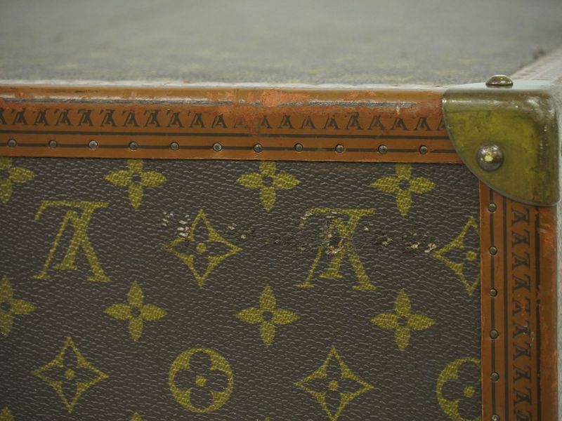 Authentic Louis Vuitton LV Bisten 50 Monogram Trunk Travel Bag Handbag Brown