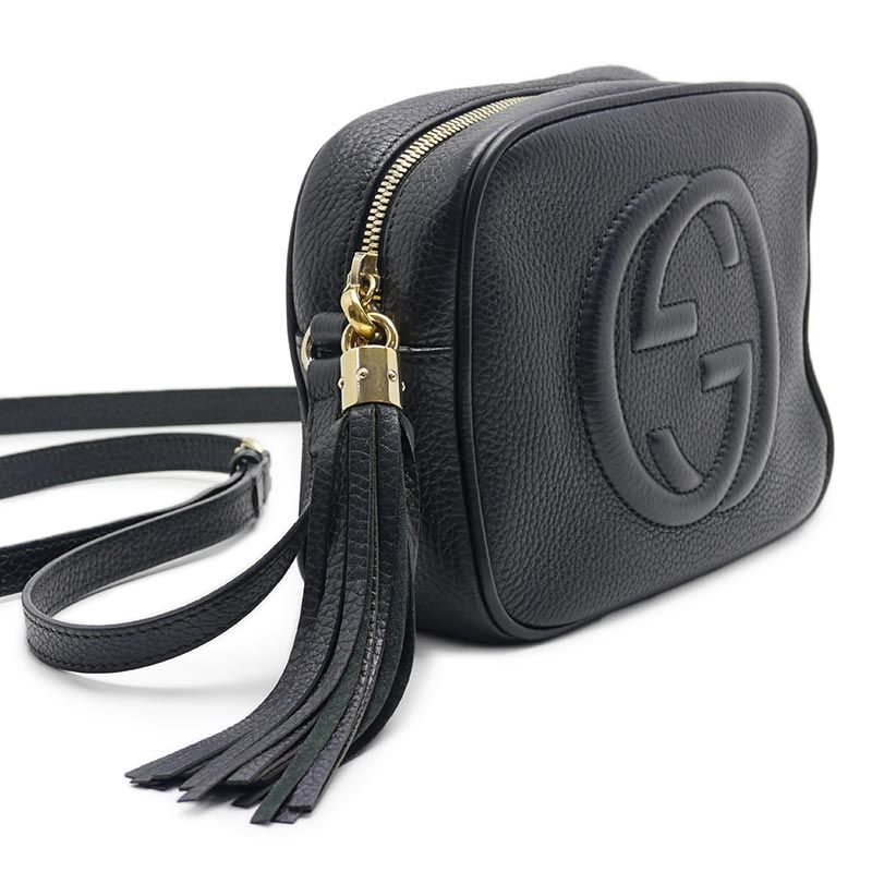 Gucci Soho Small Disco Bag 308364 Leather Black Fringe