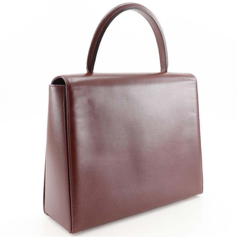 Cartier Must Line One Handle Leather Bordeaux Women's Handbag