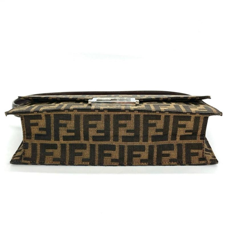 Fendi Zucca Shoulder Bag Jacquard Khaki Women