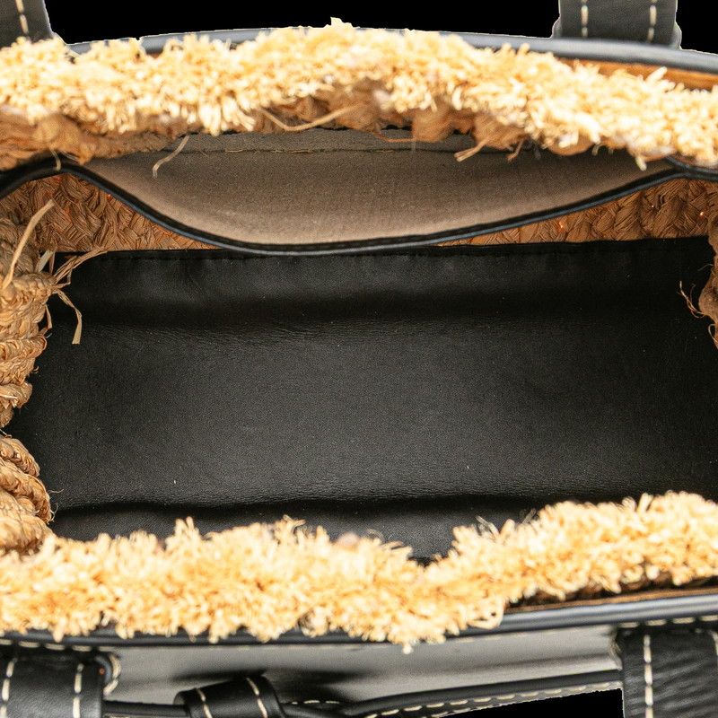 Loewe Anagram Gate Top Handle Small Handbag Shoulder Bag 2WAY Black Beige