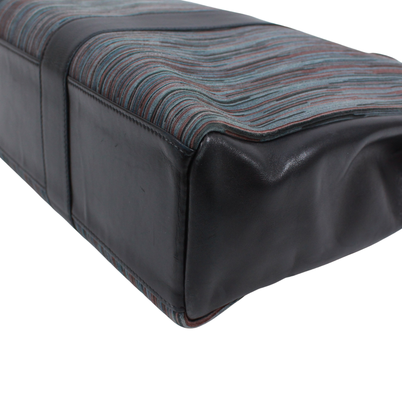 Hermes Fourre Tout MM Leather And Chevre Black Handbag Silver