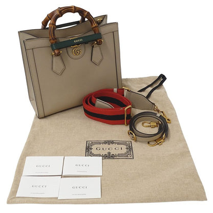 Gucci Bag Women's Brand Handbag Shoulder Bag 2way Diana Small Leather Beige