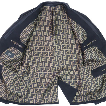 Fendi 2019 Fj0562 100% Cashmere Lining FF Logo And Zucca Pattern Logo Buttons