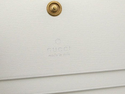 Gucci Double Authenticity Card Case Mini Wallet 536453 White Pawnbroker
