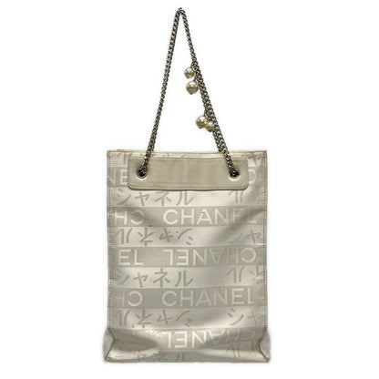Chanel Tote Bag Ephemera Line White×silver Leather