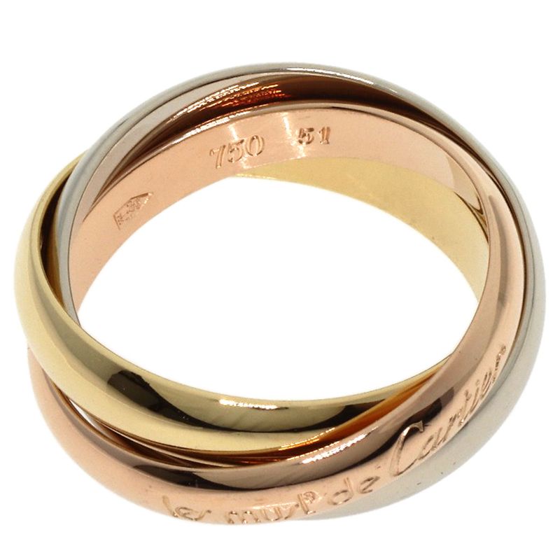 Cartier Trinity #51 Ring 18K Yellow Gold 18K White Gold 18K Pink Gold Ladies