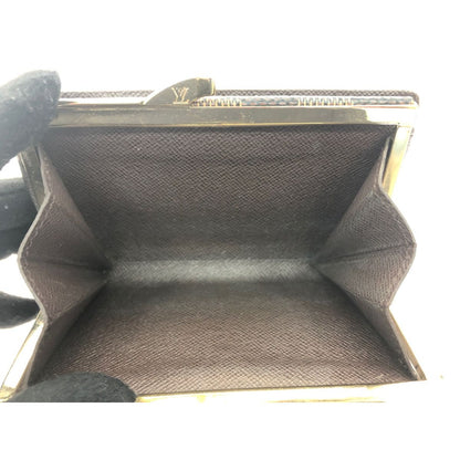 Louis Vuitton Damier Portefeuille Viennois Clasp Bifold Wallet N61674 Brown