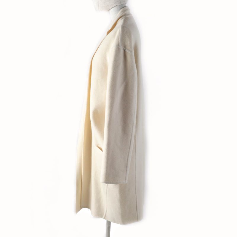 Celine 2 8h13/6700 100% Cashmere Egg Crombie Coat Ivory 40 With Hanger Garment