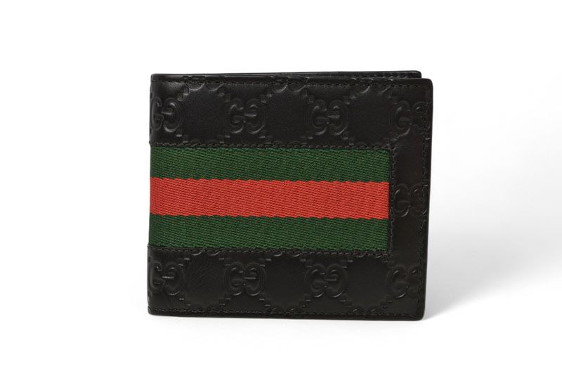 Gucci Wallet Bifold Wallet Gucci Men's Fold Wallet Webline Guccissima Black