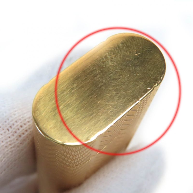 Cartier Oval Herringbone Pattern All-over Roller Type Gas Lighter Smoking Goods