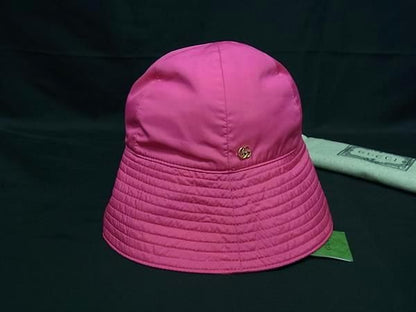 Gucci GG Marmont 100% Polyester Bucket Hat Size M 57cm (22.44in) Ladies Pink