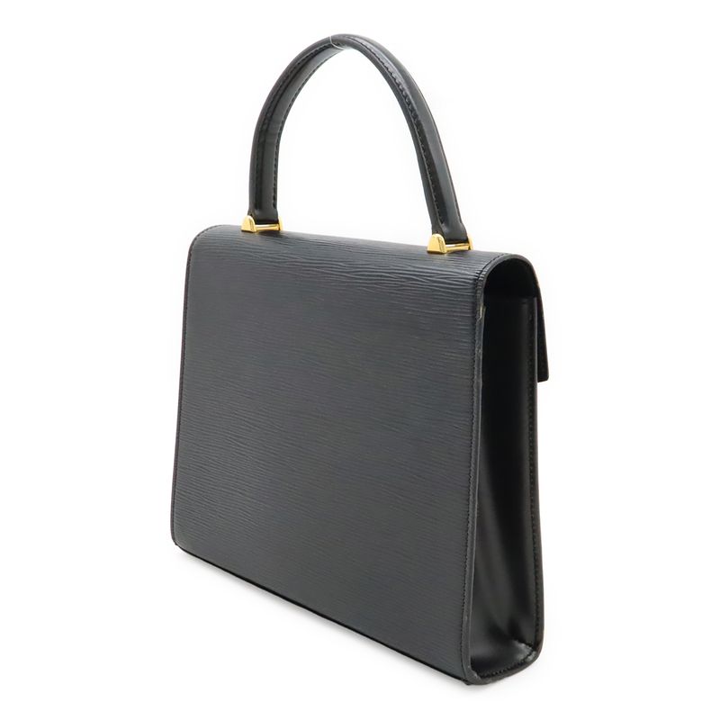 Louis Vuitton Epi Malesherbes Handbag Flap Bag Leather Noir Black Gold Hardware