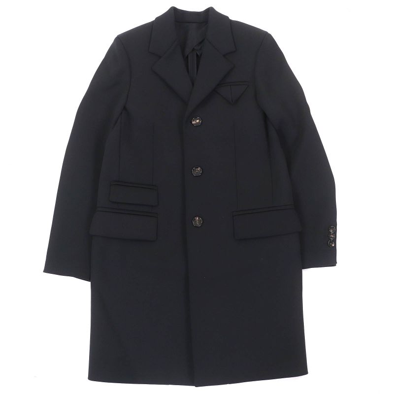 Bottega Veneta 2021 668813 V Logo Button Wool Single Coat Black 38 Made In
