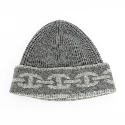 Hermes Knit Cap Heaven Charbon Flannel Gray - L Size Cashmere Hat Knit