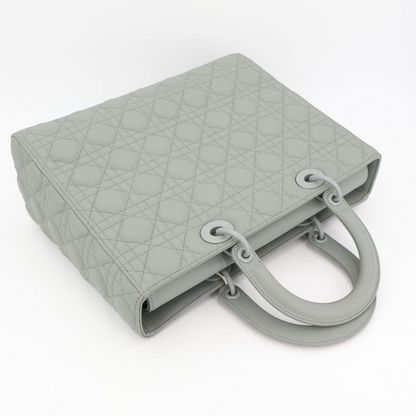 Christian DIOR Lady Dior Cannage Large Leather 2WAY Handbag