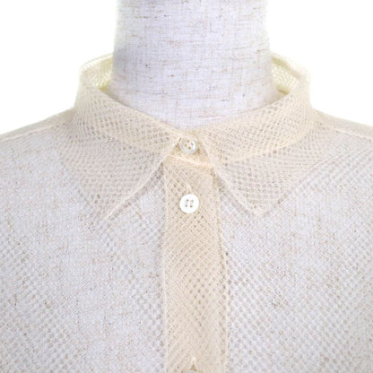 Christian DIOR 051b27a8648 Mesh Shirt Ensemble With 100% Silk Inner Ivory Made