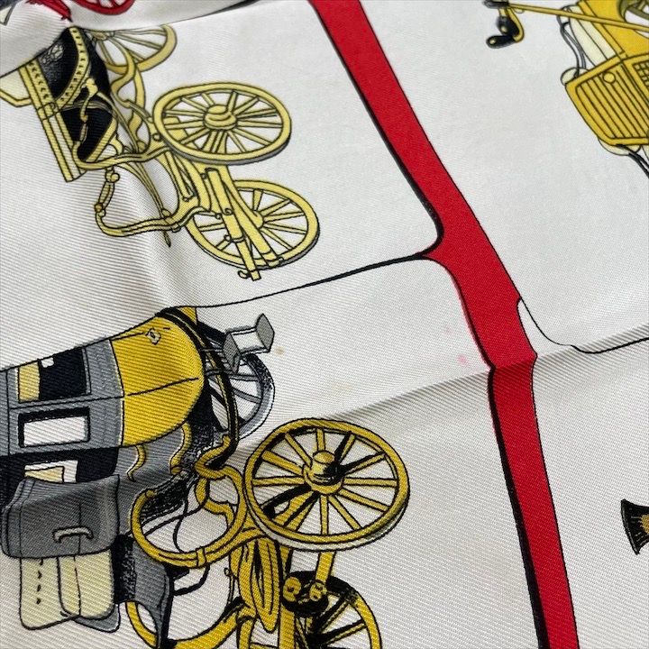 Hermes Carre 90 Large Scarf Shawl Silk Soie White