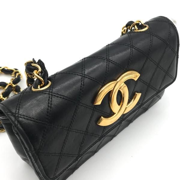 Chanel  Bicolor Big CC Logo Mini Chain Shoulder Bag Black