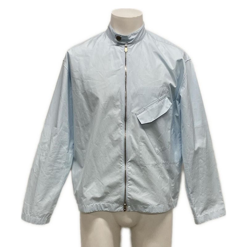 Hermes Blouson Size 37 Men - Light Blue Long Sleeves/zip Up/spring/fall Cotton