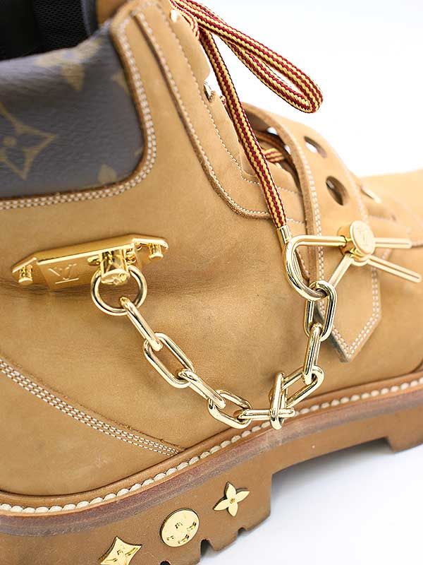 Louis Vuitton 19ss LV Creeper Line Ankle Leather Boots Brown 6 1 2