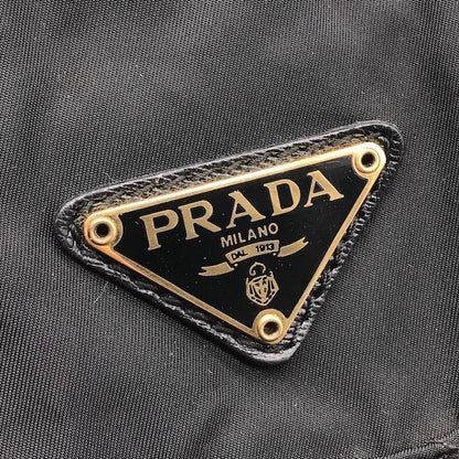 Prada Nylon Tessuto Quilted Chain Shoulder Tote Black