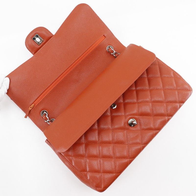 Chanel Deca Matelasse 30 Double Chain Shoulder Double Flap A58600 Caviar Skin