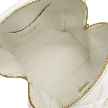 Chanel Shoulder Bag Mini Beauring Bag Lambskin White Gold Hardware Chain