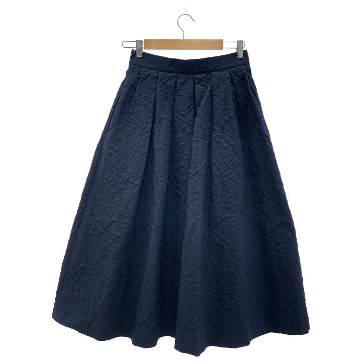 Christian Dior 121j18a3667 Puffy Jacquard Skirt Women's Navy I 42