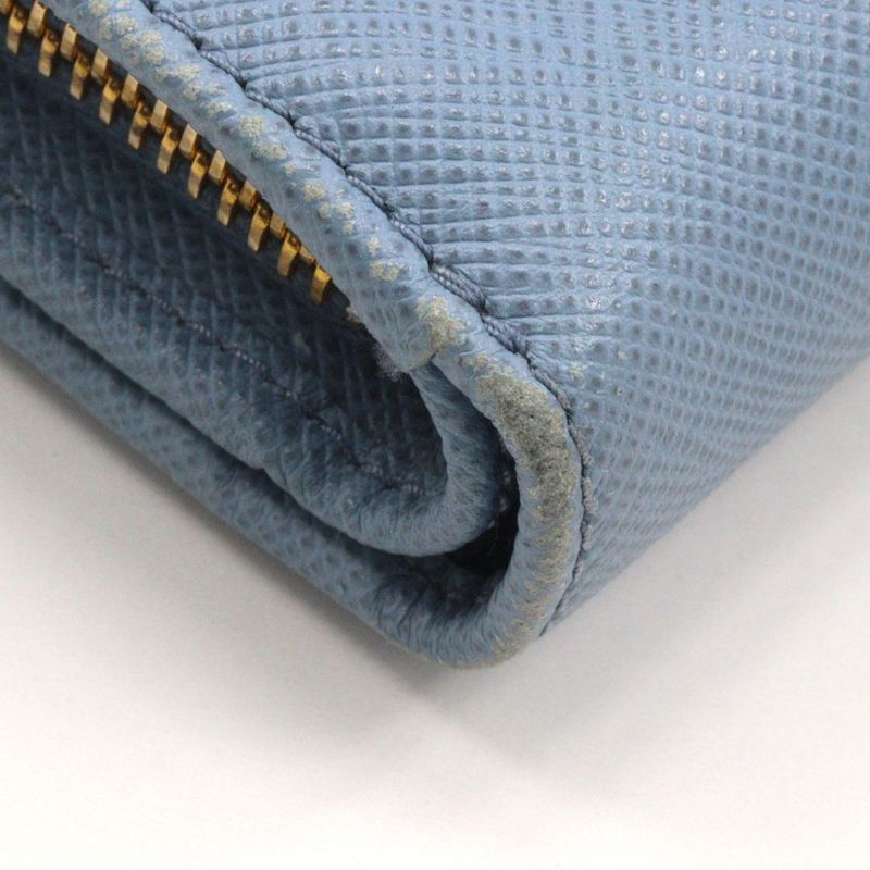 Prada Saffiano Astrale Light Blue Women's Fold Wallet