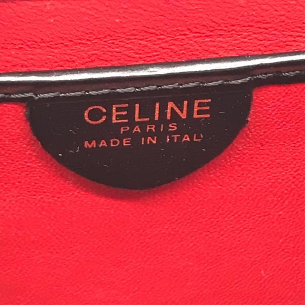 Celine Leather Circle Logo 2-Way Mini Hand Bag Black