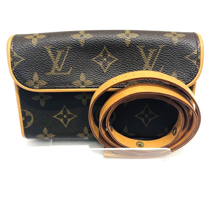 Louis Vuitton Pochette Florentine M51855 Monogram Waist Bag Brown Leather Women