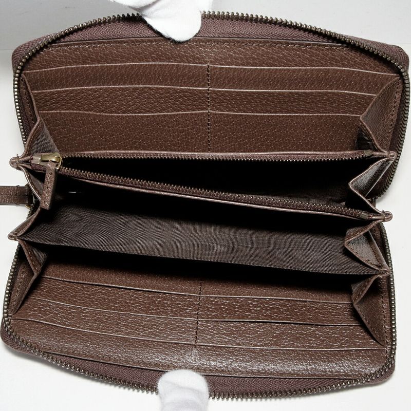 Gucci Round Zipper Long Wallet With Coin Purse Diana Bamboo Jumbo GG Long