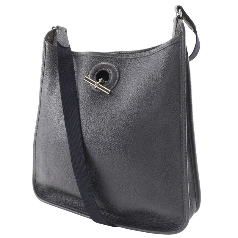 Hermes Vespa 28 Leather Gray □C Ladies Shoulder Bag