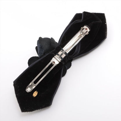 Chanel Camellia Barrette Fabric Black Made In France