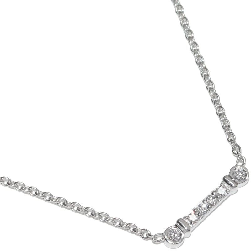 Tiffany & Co Pendant Necklace Pt950 Diamonds Total 004ct Fleur-de-lis Key Bar