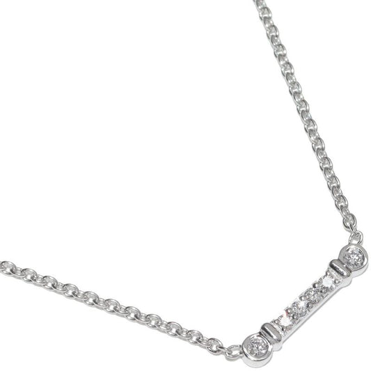 Tiffany & Co Pendant Necklace Pt950 Diamonds Total 004ct Fleur-de-lis Key Bar