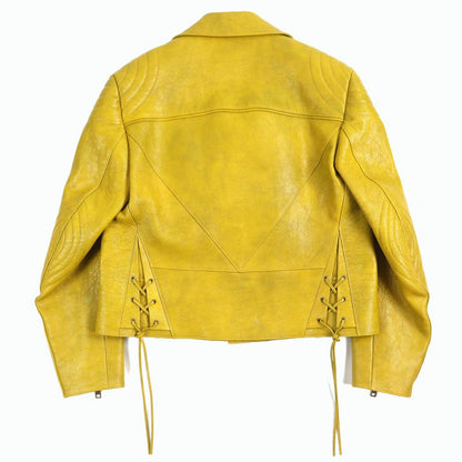 Prada 2021 Upw416 Calfskin Triangle Logo Charm Padded Double Riders Jacket